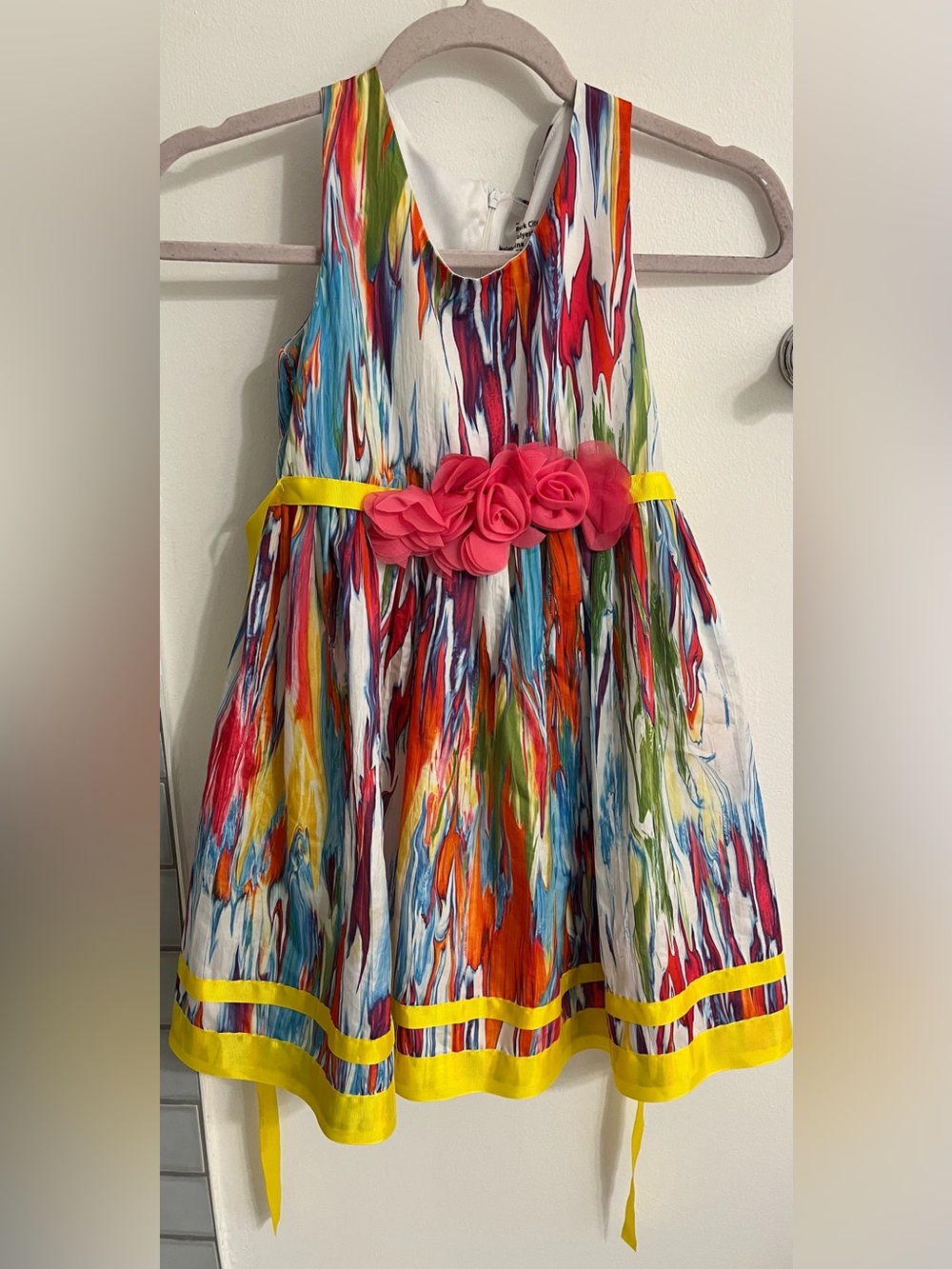 Colorful Multicolor Girls Floral Waist Dress